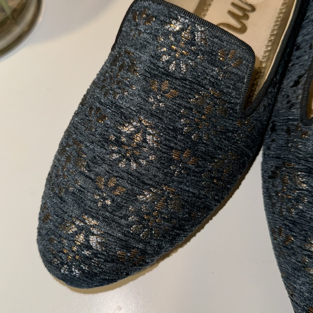 NEW Sam Edelman Jordy Jacquard Embroidered Blue Flats Loafers Size 8 - Picture 5 of 5
